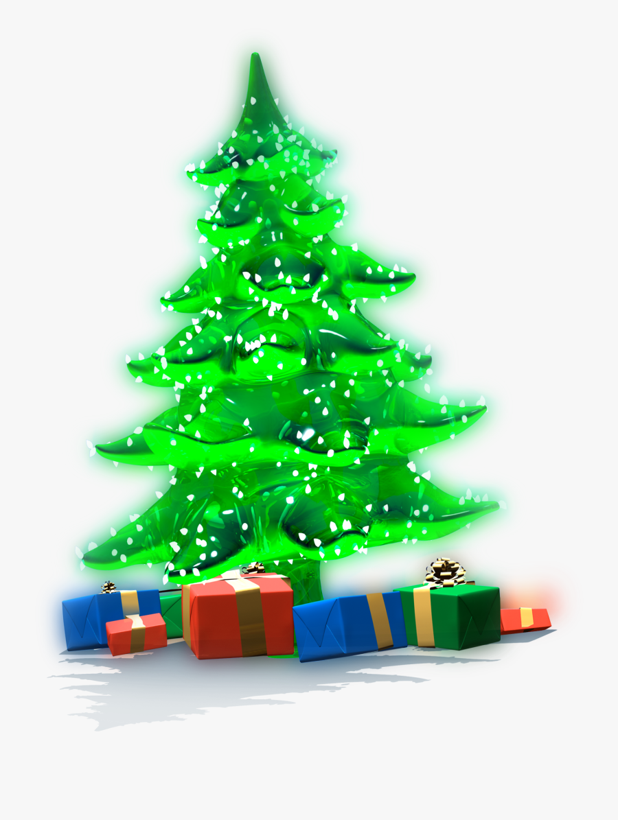 Luminous Christmas Tree With Gifts Png Clipart - Gifts Under Christmas Tree Png, Transparent Clipart