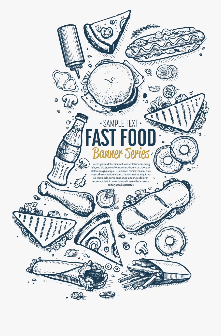 Hamburger Food Dog Fast Hot Cafe Pizza Clipart - Burger Top View Sketch, Transparent Clipart