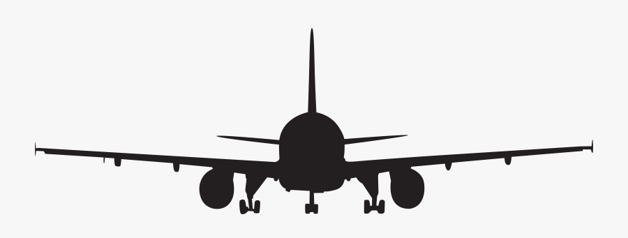 Airplane Silhouette Clip Art - Airplane Clipart Front View, Transparent Clipart