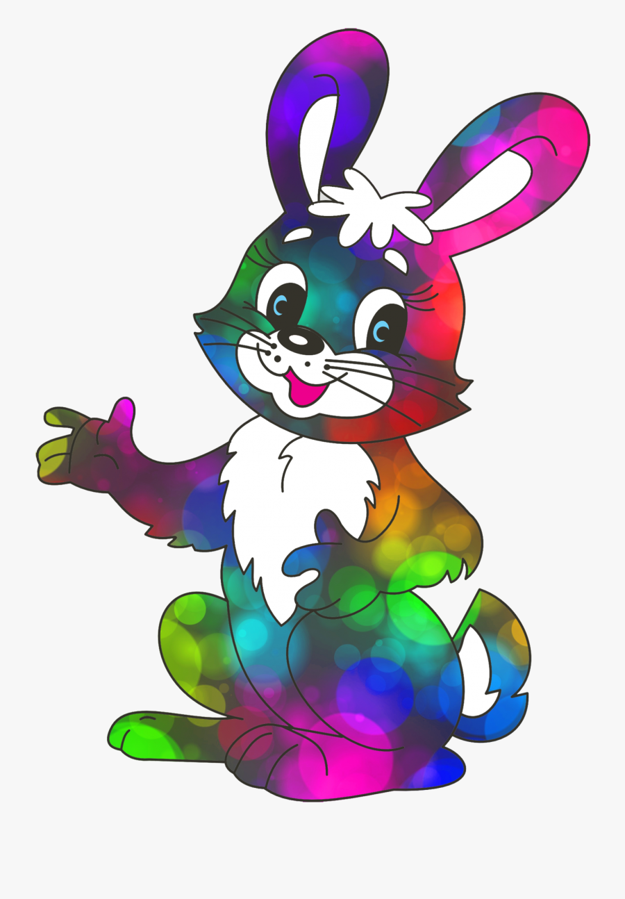 Cute Easter Cliparts 19, Buy Clip Art - Colorful Rabbit, Transparent Clipart
