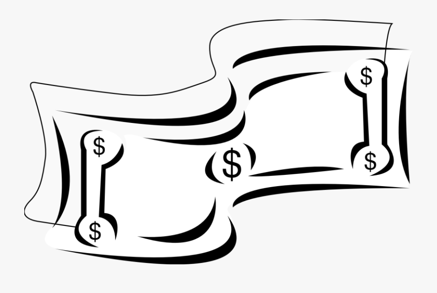 Money Sign Clip Art Black And White Free Clipart - Transparent Dollar Bill Clipart, Transparent Clipart