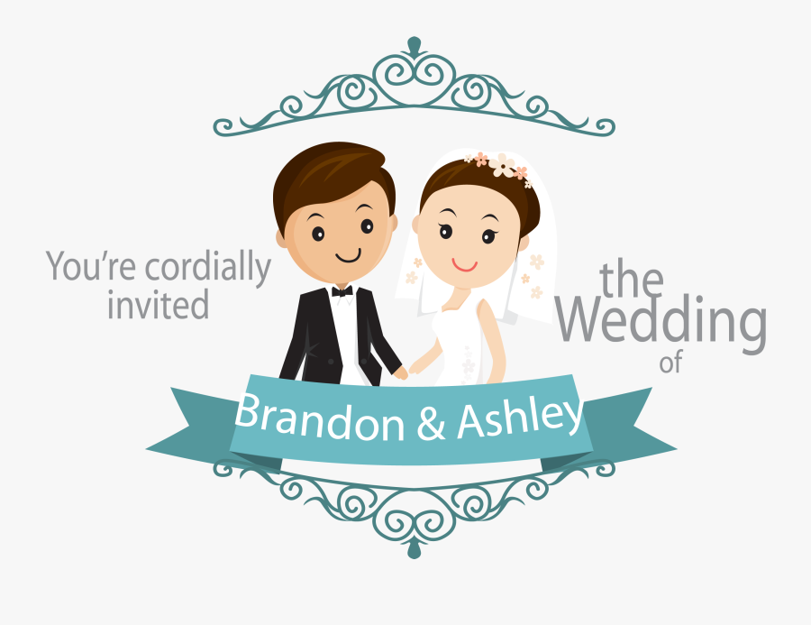 Weddings Free Clipart Bride Groom - Cartoon Wedding Couple Png, Transparent Clipart
