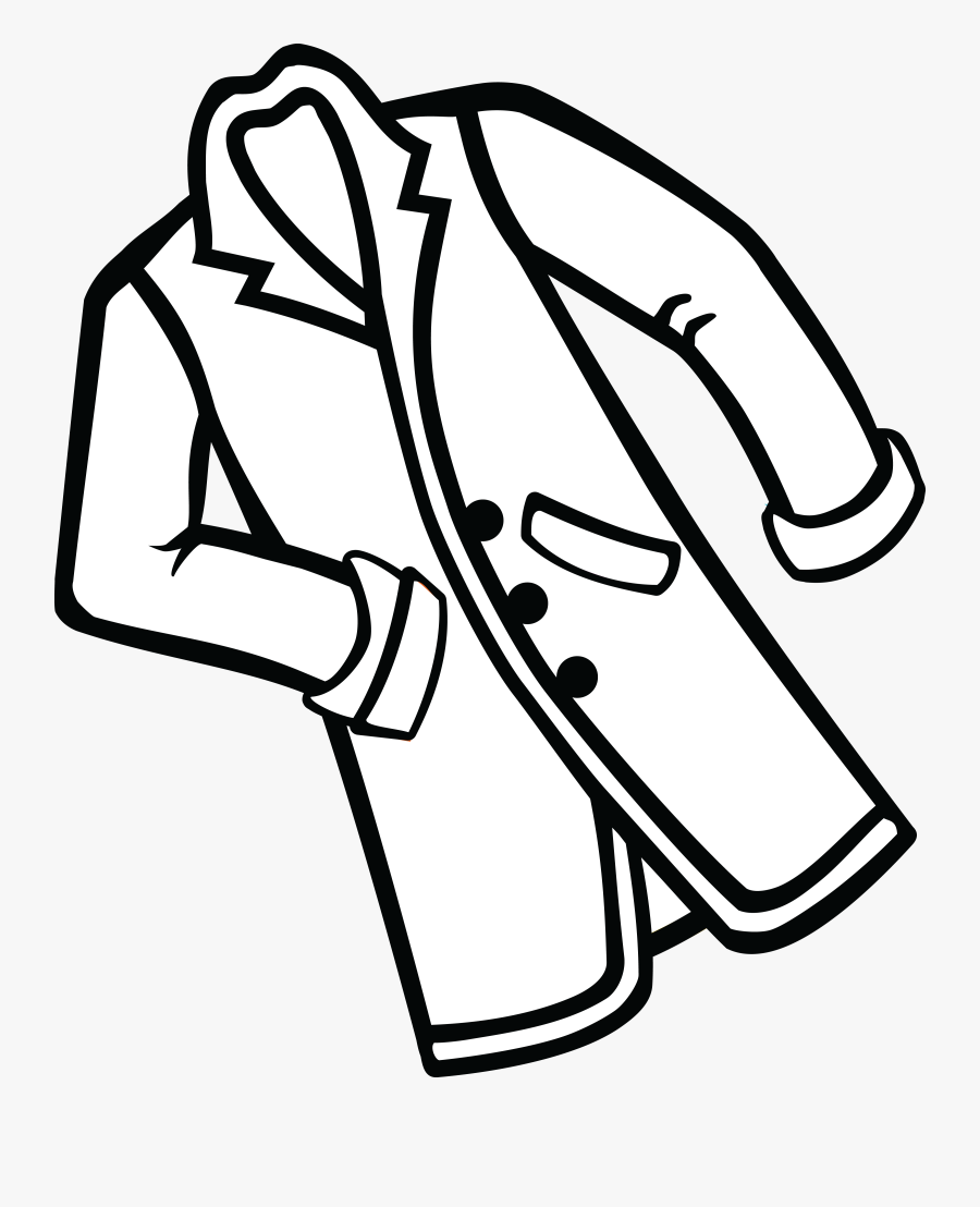 Free Clipart Of A Coat - Coat Black And White, Transparent Clipart
