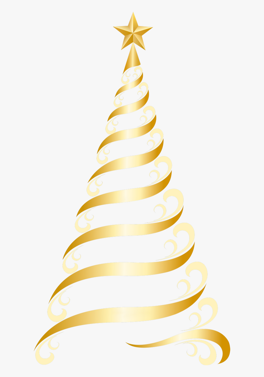 Gold Christmas Tree Png, Transparent Clipart