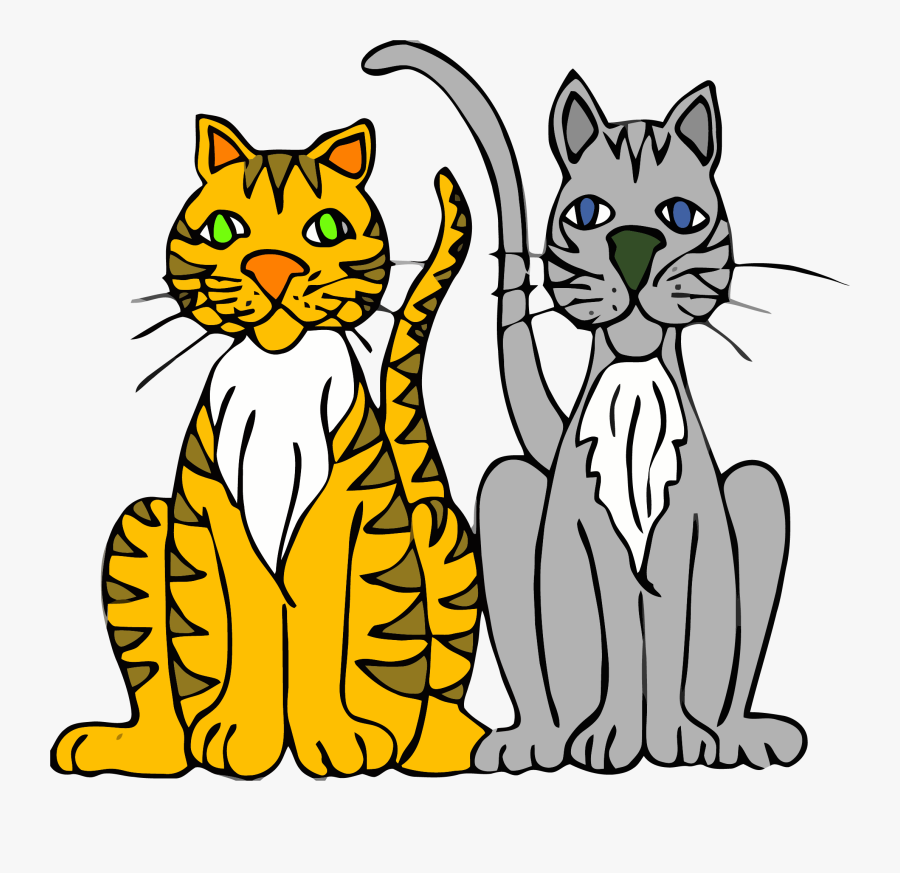 Persian Cat Kitten Cartoon Clip Art - Monkey And The Cats, Transparent Clipart
