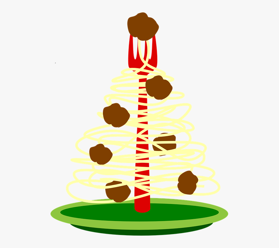 Meatball Clipart Transparent Food - Spaghetti Christmas Tree, Transparent Clipart