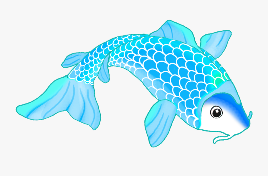 Fish Clipart Beautiful - Blue Koi Clip Art, Transparent Clipart