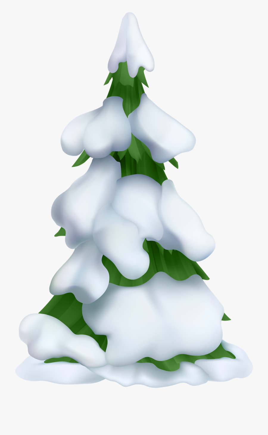 Transparent Tree With Snow Clipart - Snowy Christmas Tree Clipart, Transparent Clipart