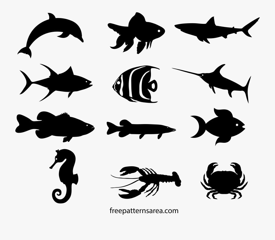 Gold Fish Clipart Pdf - Fish Silhouette, Transparent Clipart