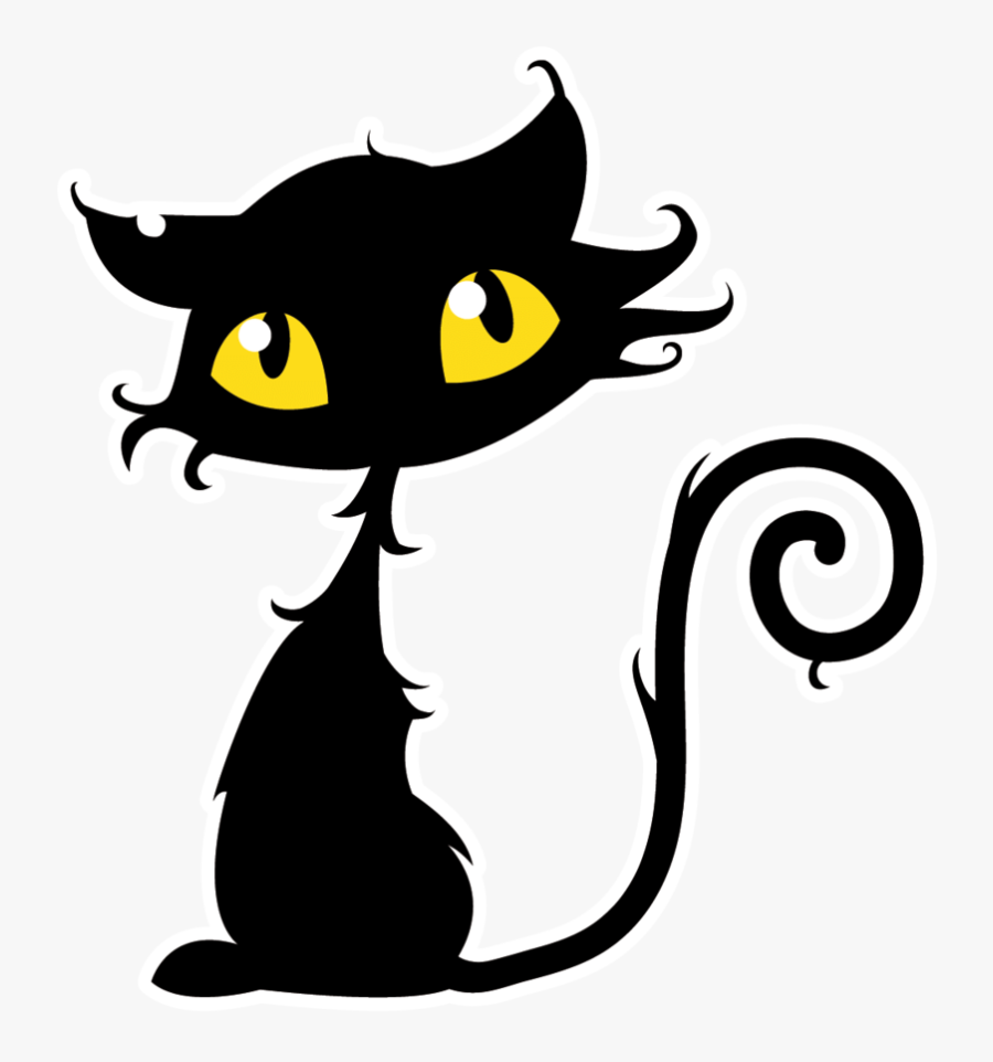 Transparent Cats Clipart Png - Black Cat Halloween Vector, Transparent Clipart