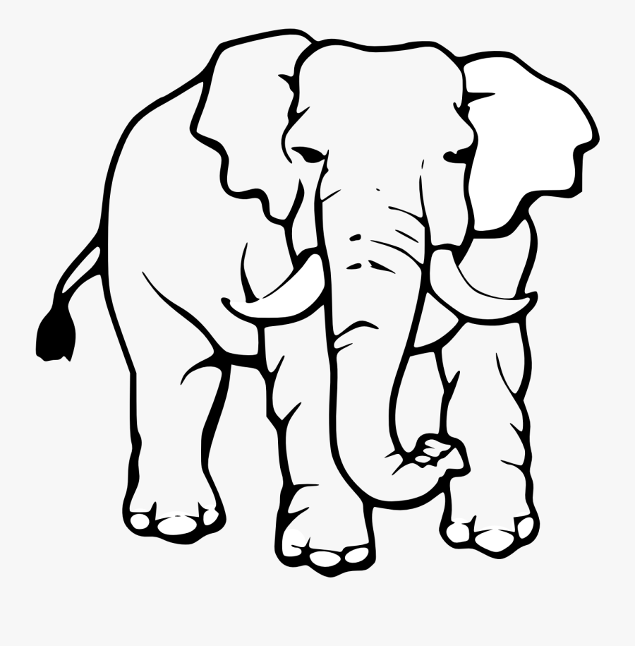 Cute Elephant Clipart Black And White Free - Elephant Images Black And White, Transparent Clipart