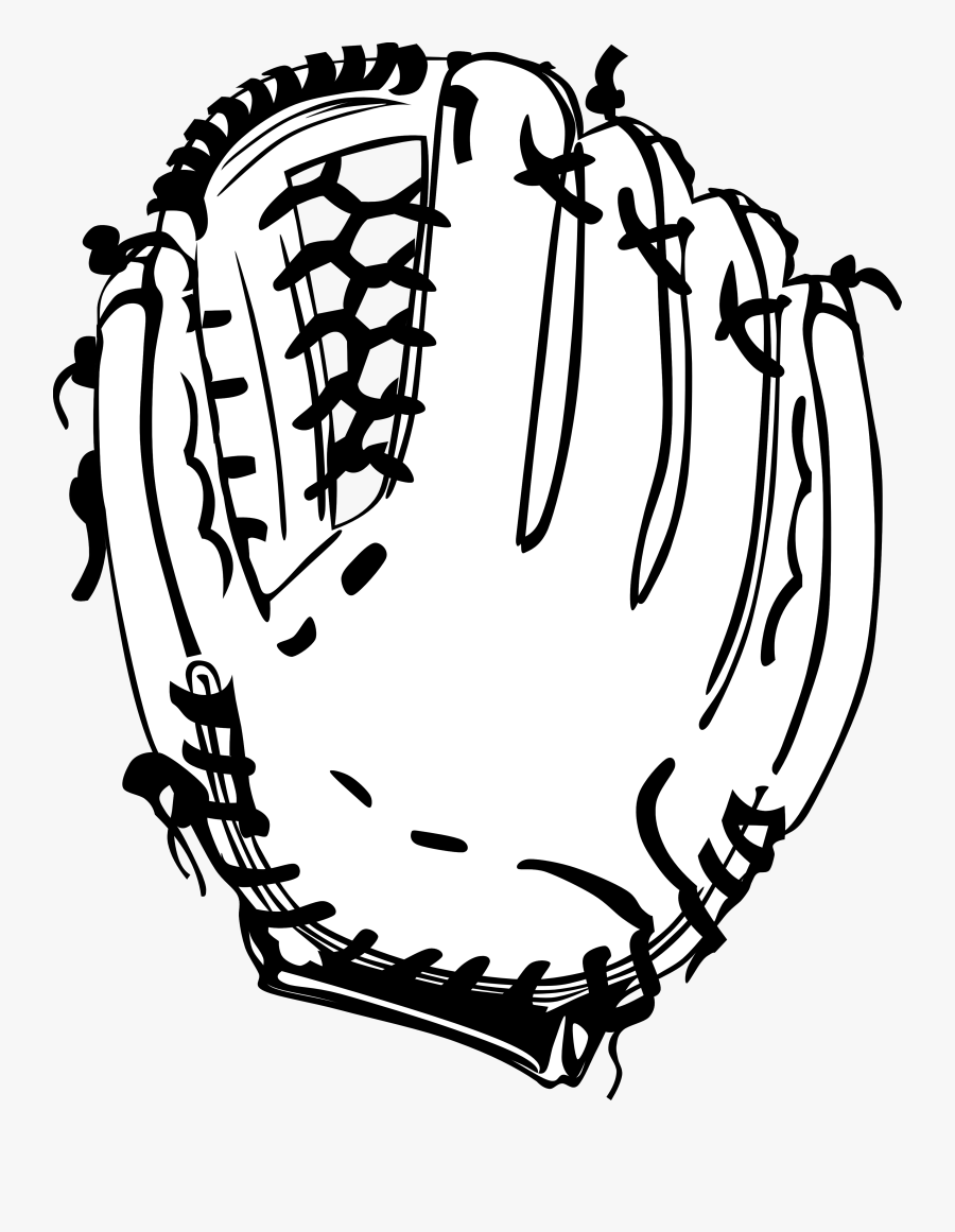 Snowflake - Clipart - Black - And - White - Baseball Glove Clipart Black And White, Transparent Clipart