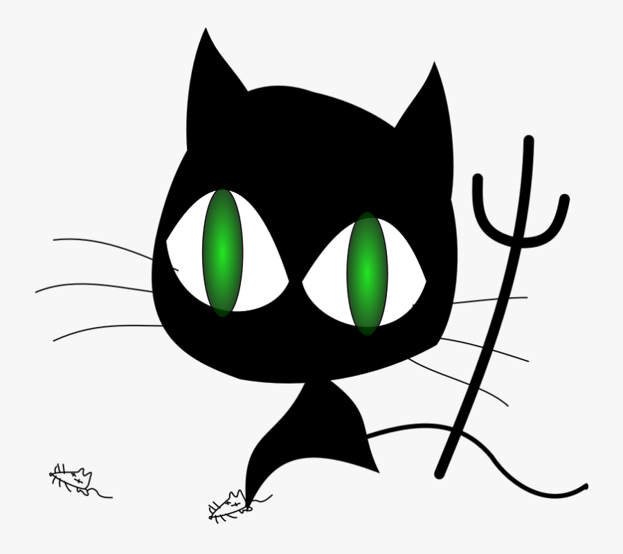 Showing Post & Media For Cartoon Spooky Cat Eyes - Devil Cat Clip Art, Transparent Clipart