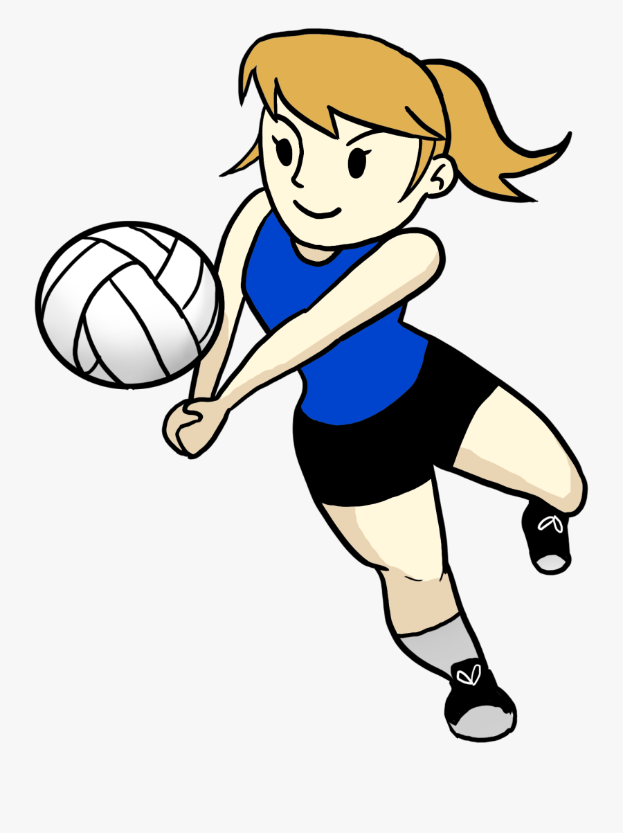 Cartoon Volleyball Cliparts - Volleyball Player Clipart, Transparent Clipart