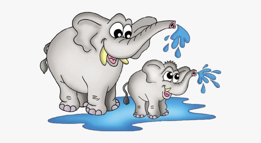 Baby Elephant Elephant Cartoon Picture Images Cliparts - Big And Small Elephant, Transparent Clipart