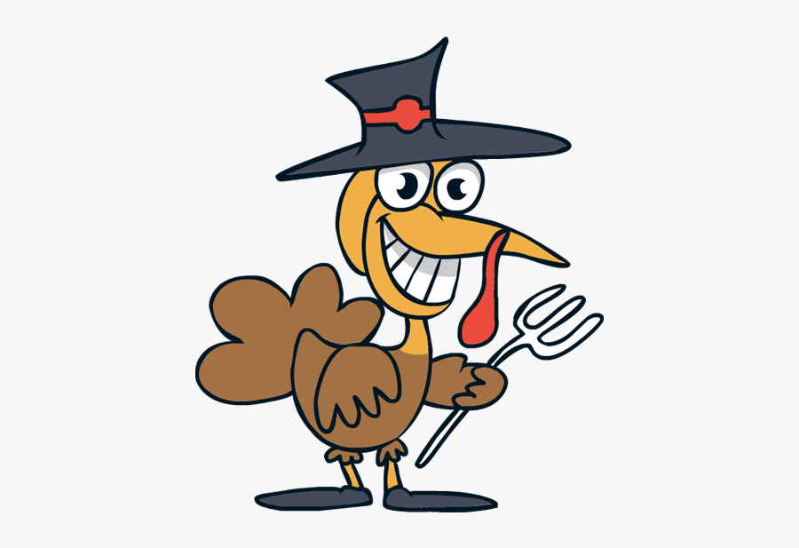 Clip Art Thanksgiving Turkey Fork Hat - Turkey With Fork Clipart, Transparent Clipart