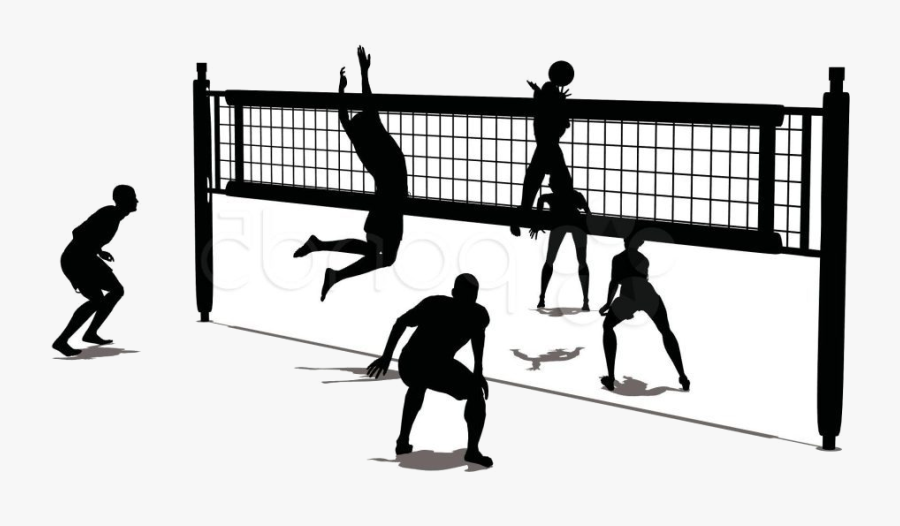 Volleyball Unique Court Volleyball Clipart Drawing - Playing Volleyball Clipart Black And White, Transparent Clipart