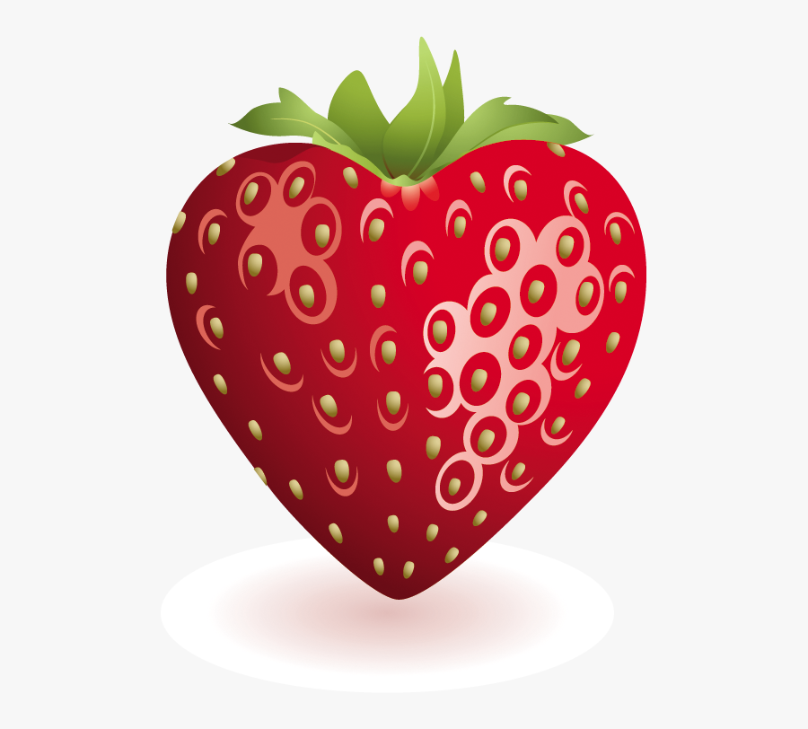 Strawberry Clipart Strawberry Heart Pencil And In Color - Heart Shaped Strawberry Cartoon, Transparent Clipart