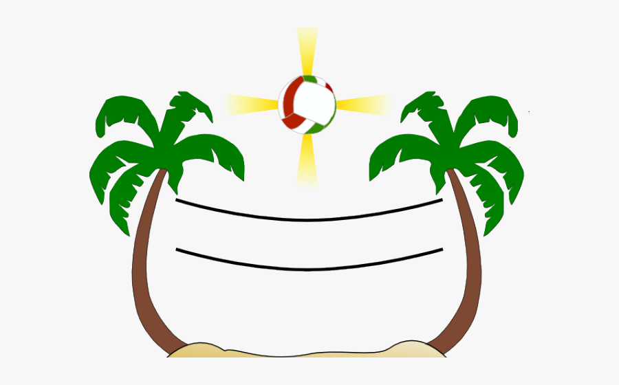Volleyball Clipart Grass - Two Palm Trees Clip Art, Transparent Clipart