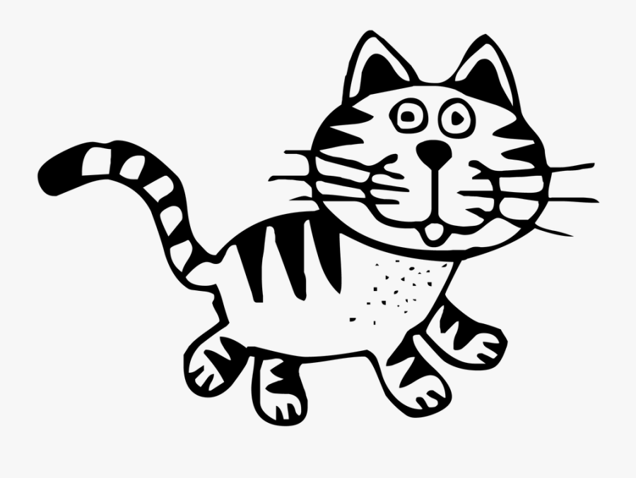 Striped Cat Clipart Black And White , Free Transparent Clipart - ClipartKey...