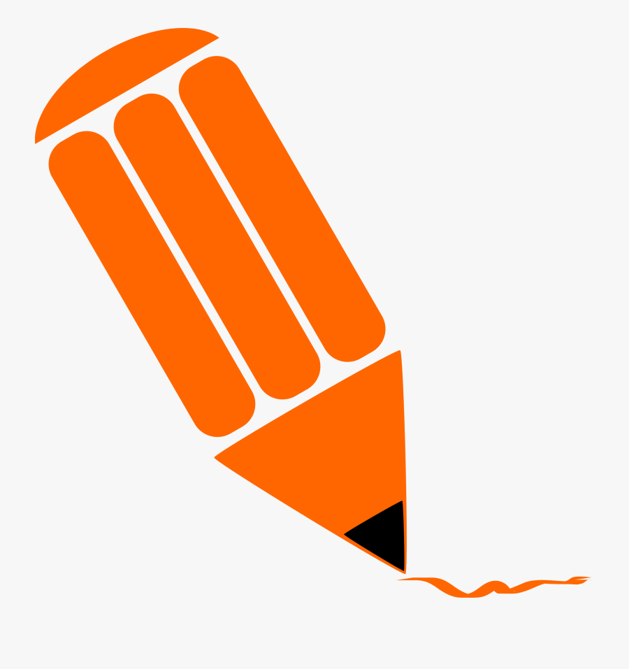 Clipart - Orange Pencil Clip Art, Transparent Clipart
