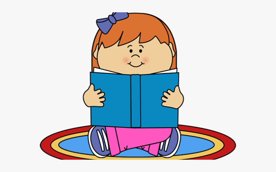 Carpet Clipart Teacher - Girl Reading Clip Art, Transparent Clipart