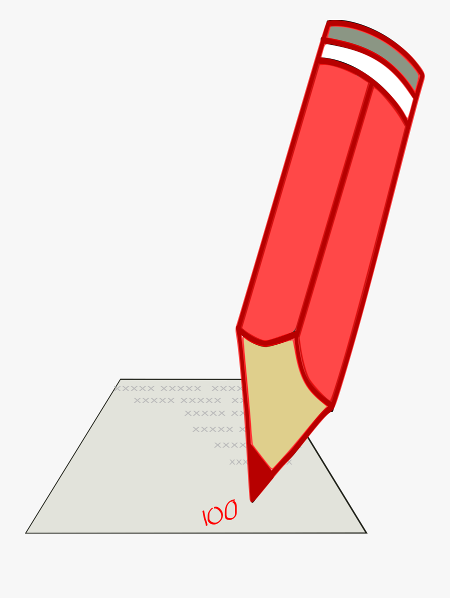 Red Pencil Clipart - Homework Correction, Transparent Clipart