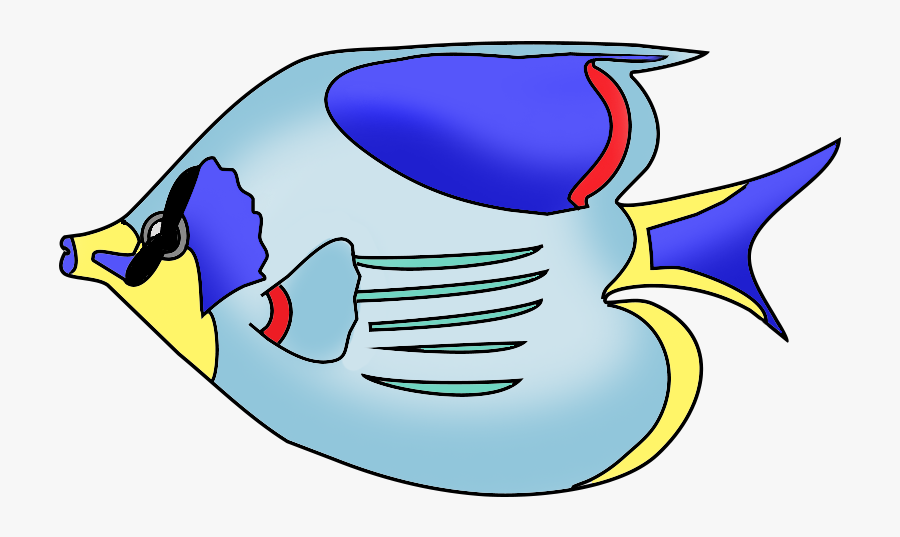 Tropical Fish Clipart - Fish Drawing With Colour, Transparent Clipart