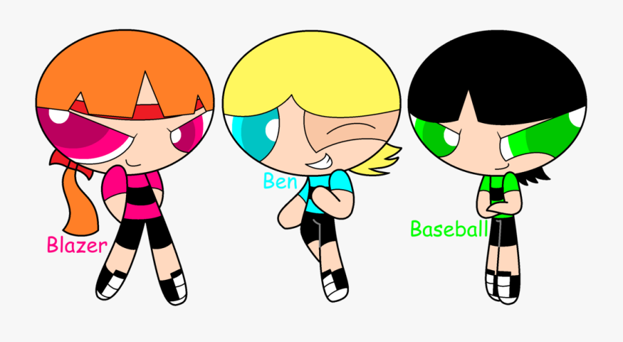 6 Friends Playing Baseball Clipart - Powerpuff Girls Genderbend, Transparent Clipart