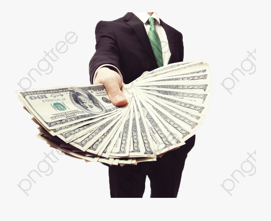Paper Money - Flexing One Dollar Bills, Transparent Clipart