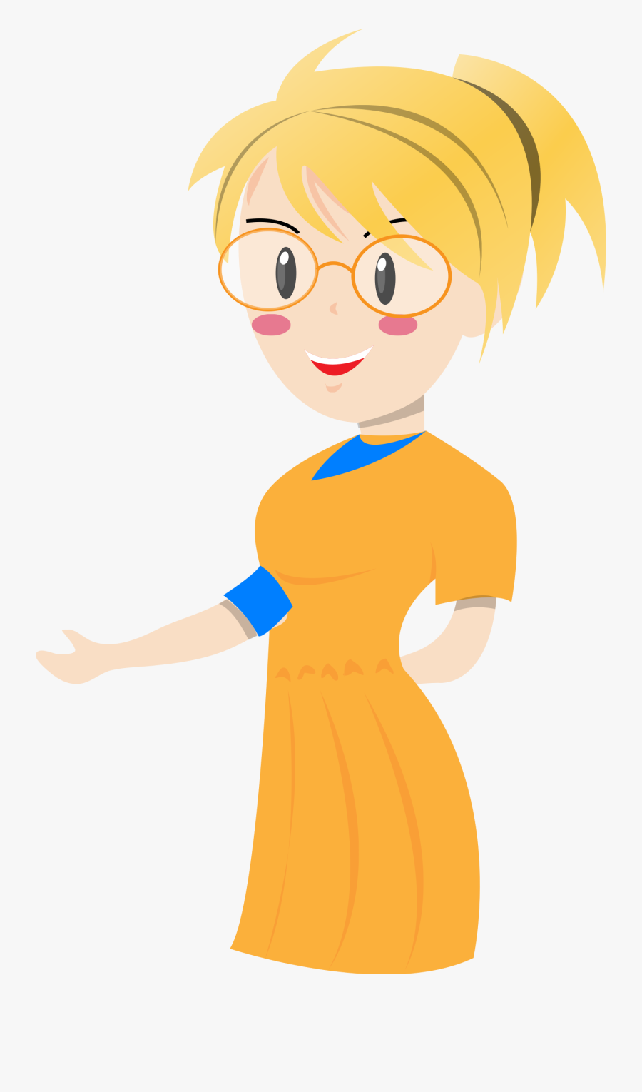 Blonde Clipart Female Teacher - Woman Teacher Cartoon, Transparent Clipart