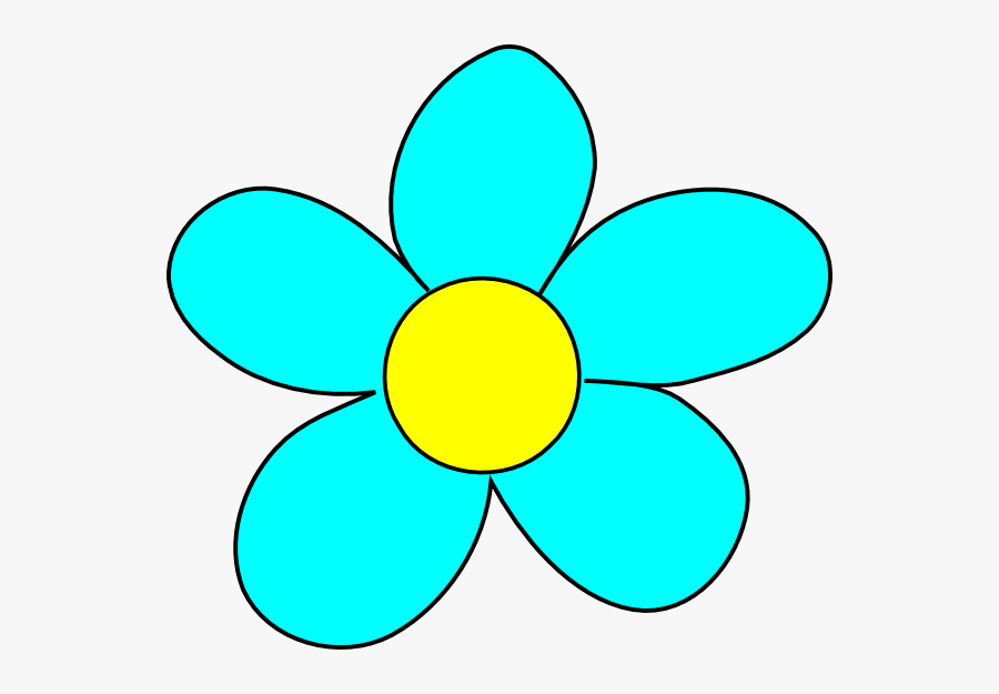 Light Blue Cartoon Flower, Transparent Clipart