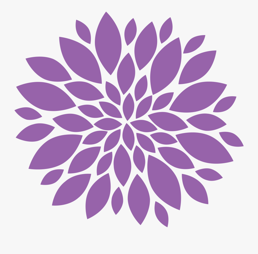 Purple Flowers Clip Art - Flower Black Clip Art, Transparent Clipart