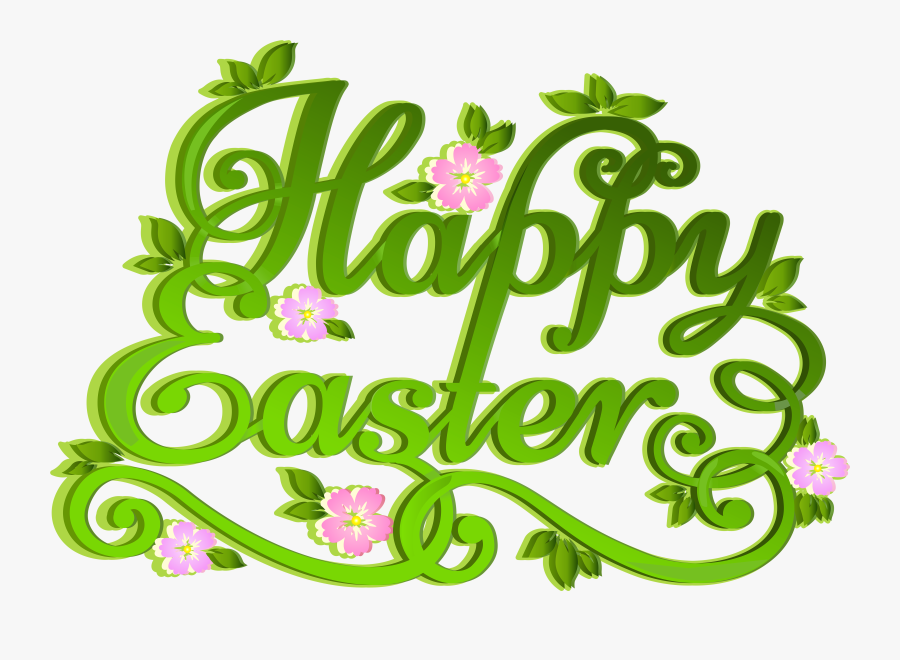 Green Happy Easter Transparent Png Clip Art Image - Happy Easter Png Transparent, Transparent Clipart
