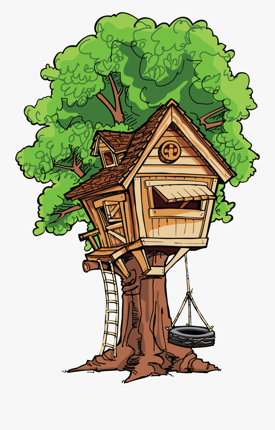 Clip Art House And Tree Clipart - Magic Tree House Tree House, Transparent Clipart