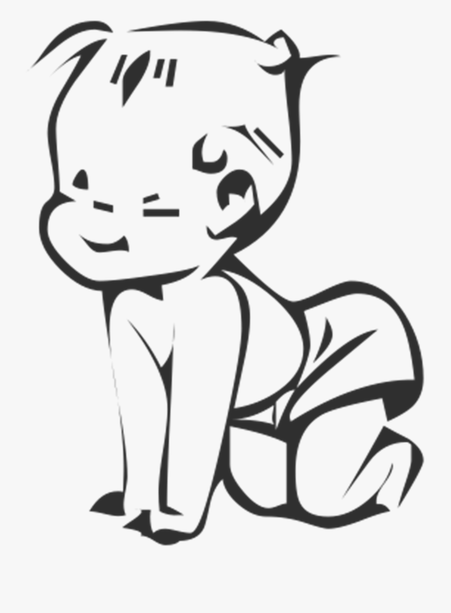 Cute, Baby, Silhouette, Clip, Art, Black, Template - Designer Babies Png, Transparent Clipart