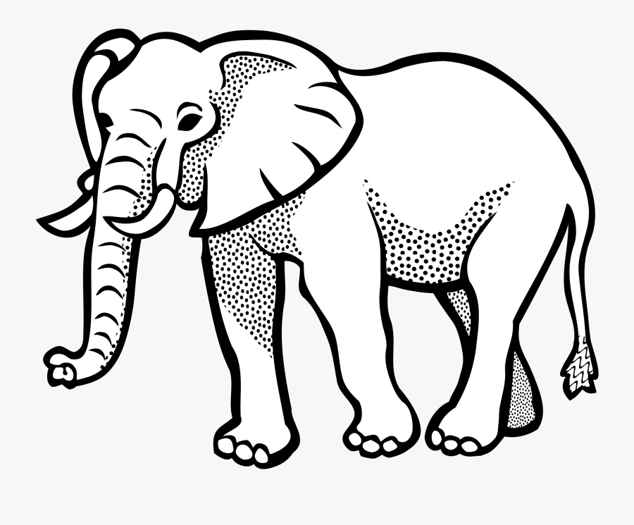 Elephants Clipart Line Art - Elephant In Line Art, Transparent Clipart