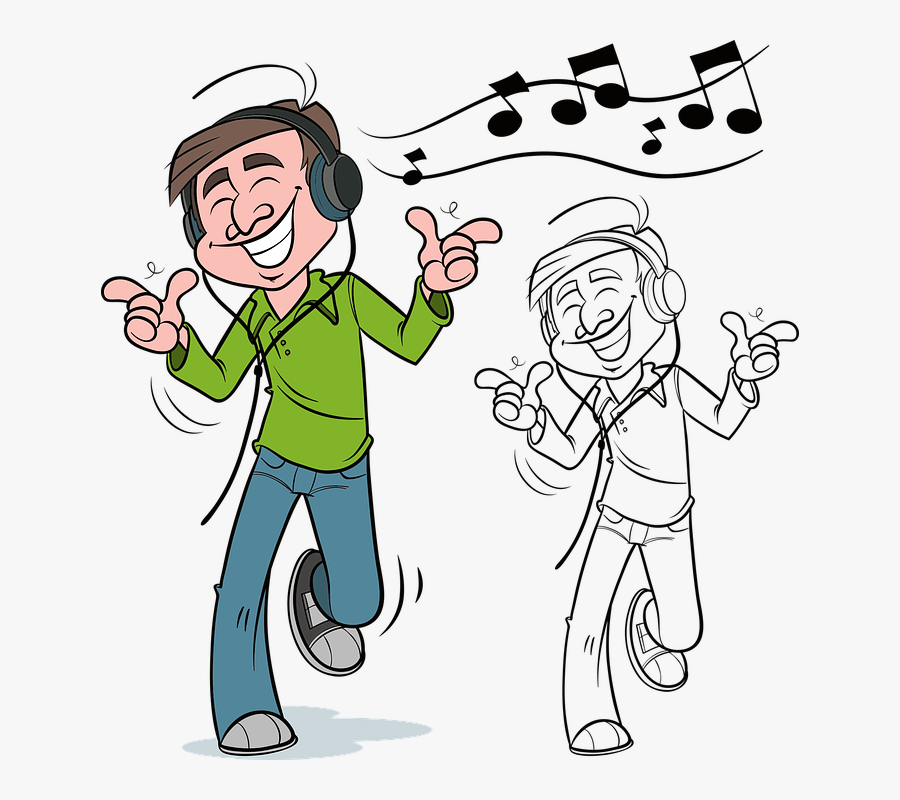 Clip Art Person Listening To Music Clipart - Listen To Music Cartoon, Transparent Clipart