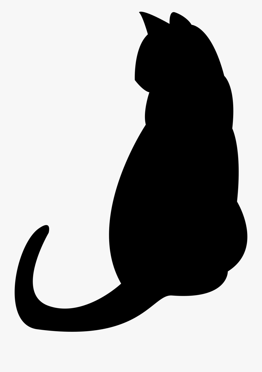 Clip Art Cat Clipart Silhouette - Cat Sitting Silhouette Clipart, Transparent Clipart