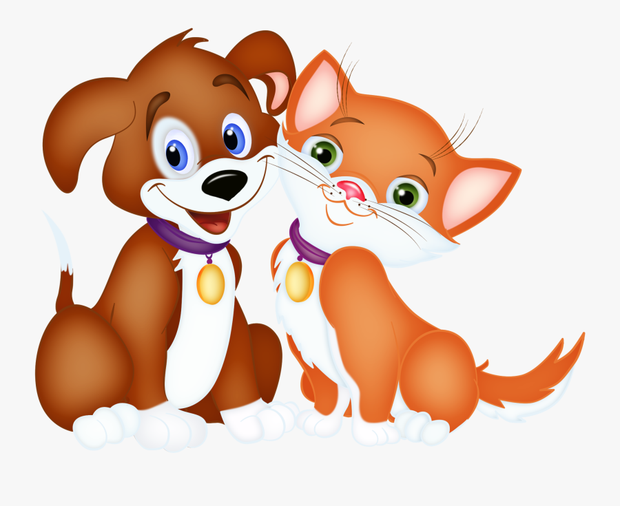 Cute - Cat And Dog Animated, Transparent Clipart