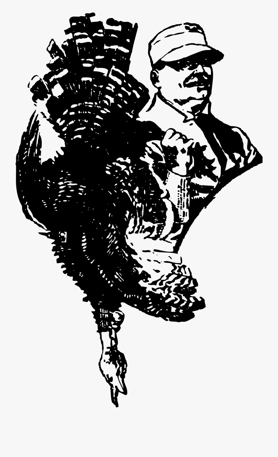 Free Bringing Home The Turkey - Turkey Hunter Clip Art, Transparent Clipart