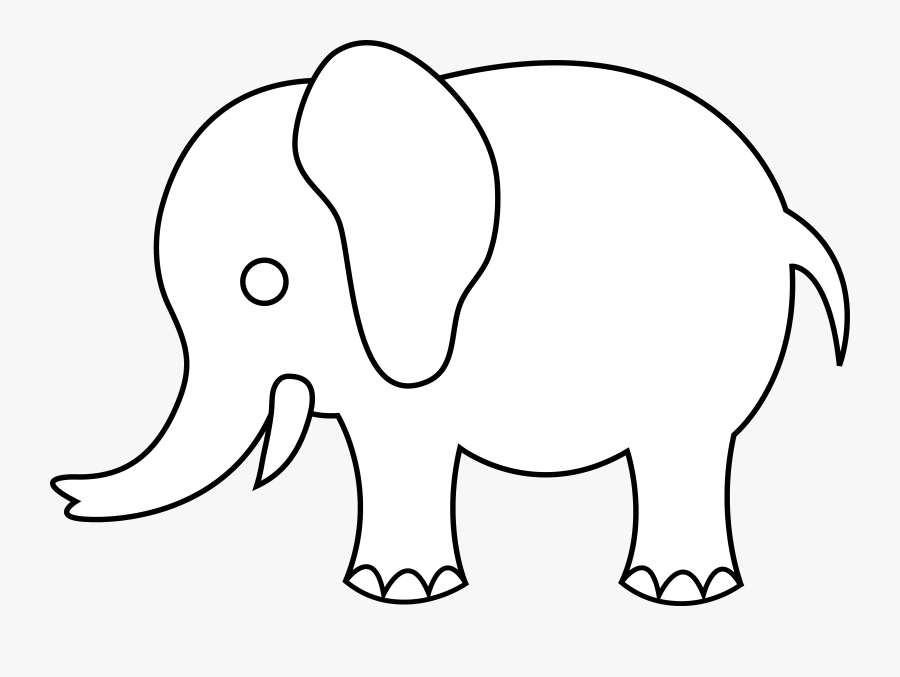 Free Elephants Images Download - Drawing Outline Simple Elephant, Transparent Clipart