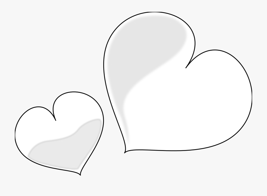 Heart Black And White Heart Clipart Black And White - White Heart Outline Black Background, Transparent Clipart