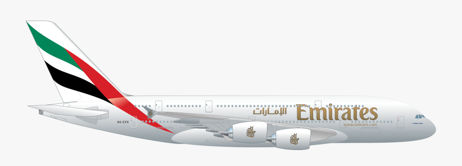 Airplane Clipart Emirates - Emirates A380 Png, Transparent Clipart