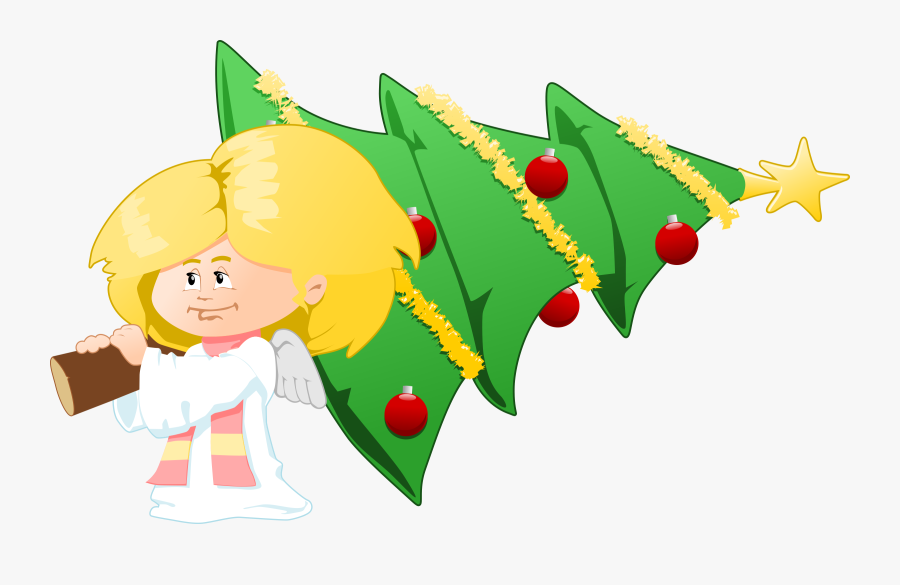 Clip Free Library Free Clipart Christmas Tree - Cute Christmas Angels Clipart, Transparent Clipart
