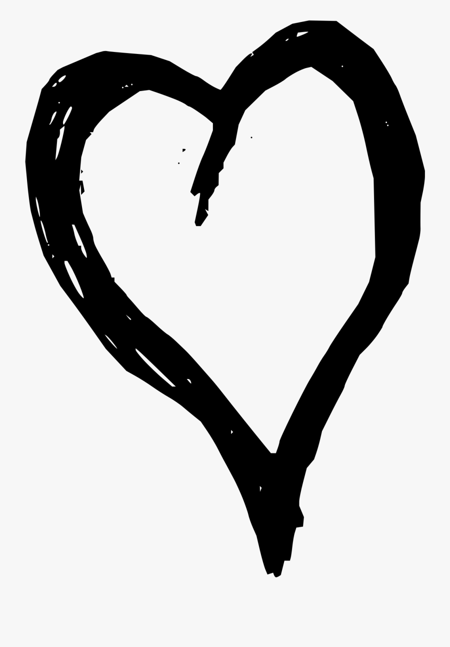 Transparent Black Heart Png - Black And White Clipart Heart Transparent, Transparent Clipart