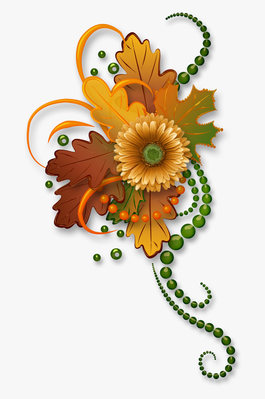 Prelestnayap - Free Thanksgiving Flowers Border Clip Art, Transparent Clipart