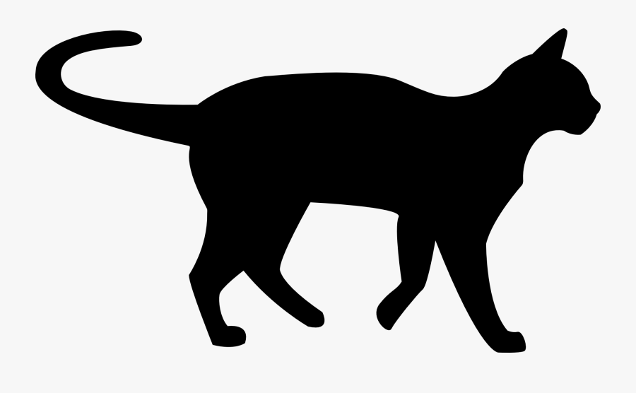 Transparent Black Cat Clipart - Cat Silhouette Transparent Background, Transparent Clipart