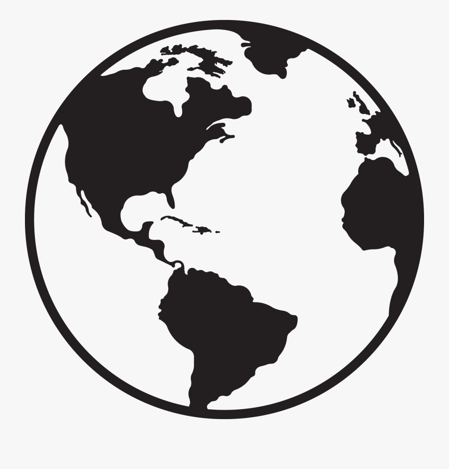 28 Collection Of Earth Clipart Black And White - Black And White Globe Logo, Transparent Clipart