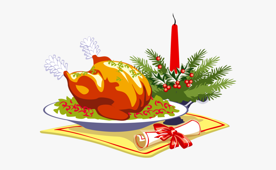 Turkey Clipart Christmas - Christmas Dinner Clipart Free, Transparent Clipart